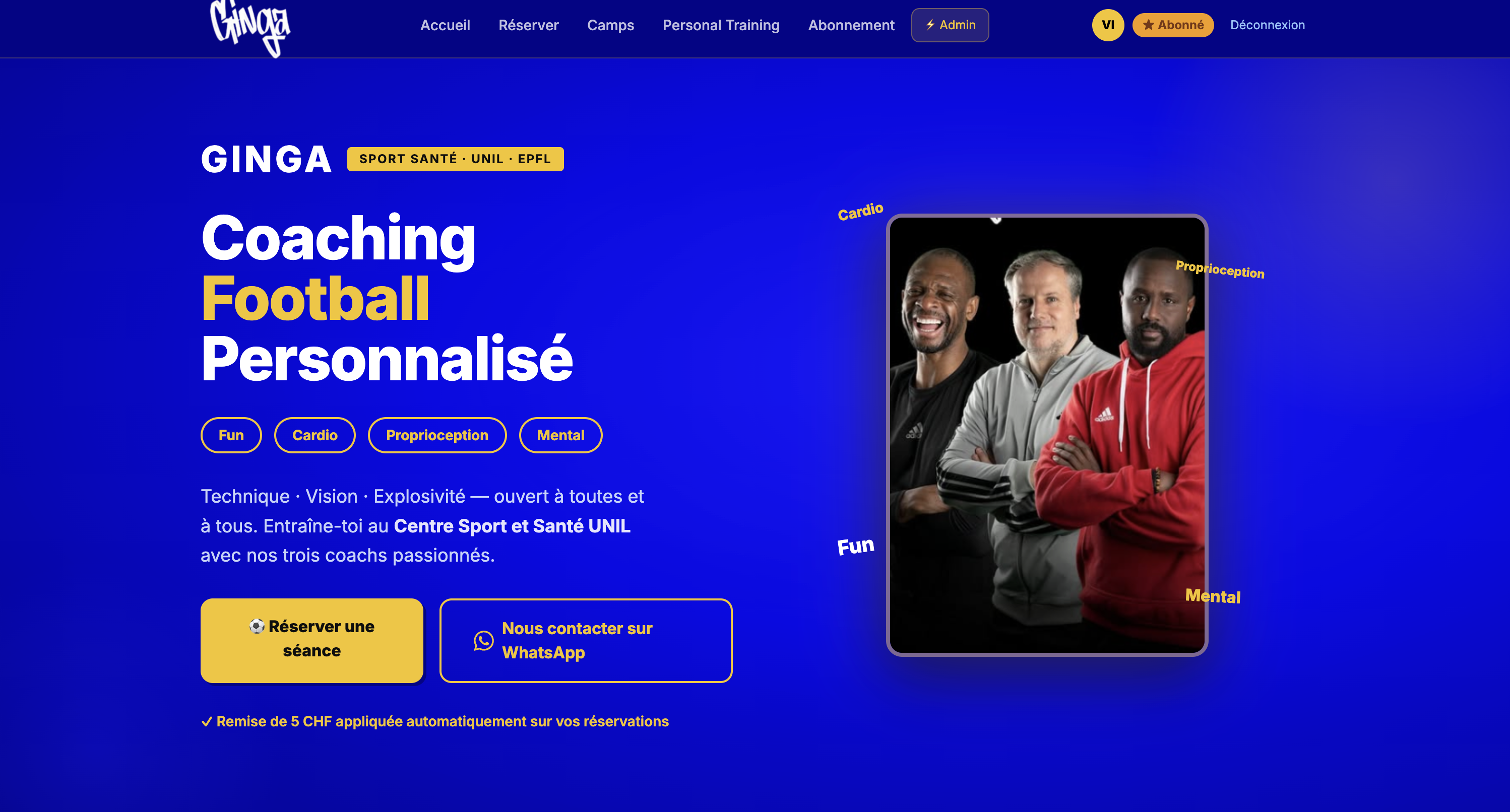 Réalisation de l'application web vitrine Ginga.